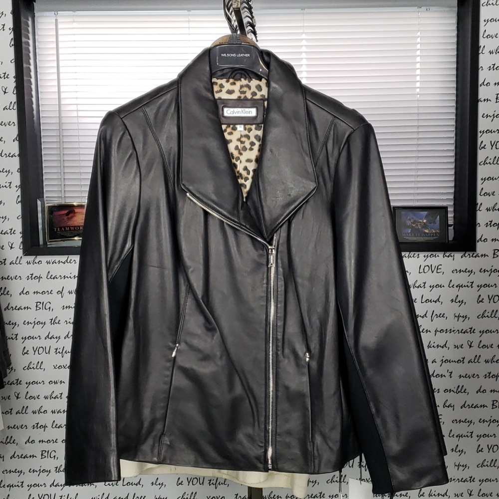 💥NEW💥 Calvin Klein Blk/Brn Soft Leather Jacket